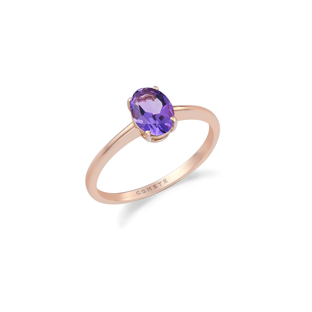 Comete Ring in 750‰ rose gold and oval Amethyst ANB2697