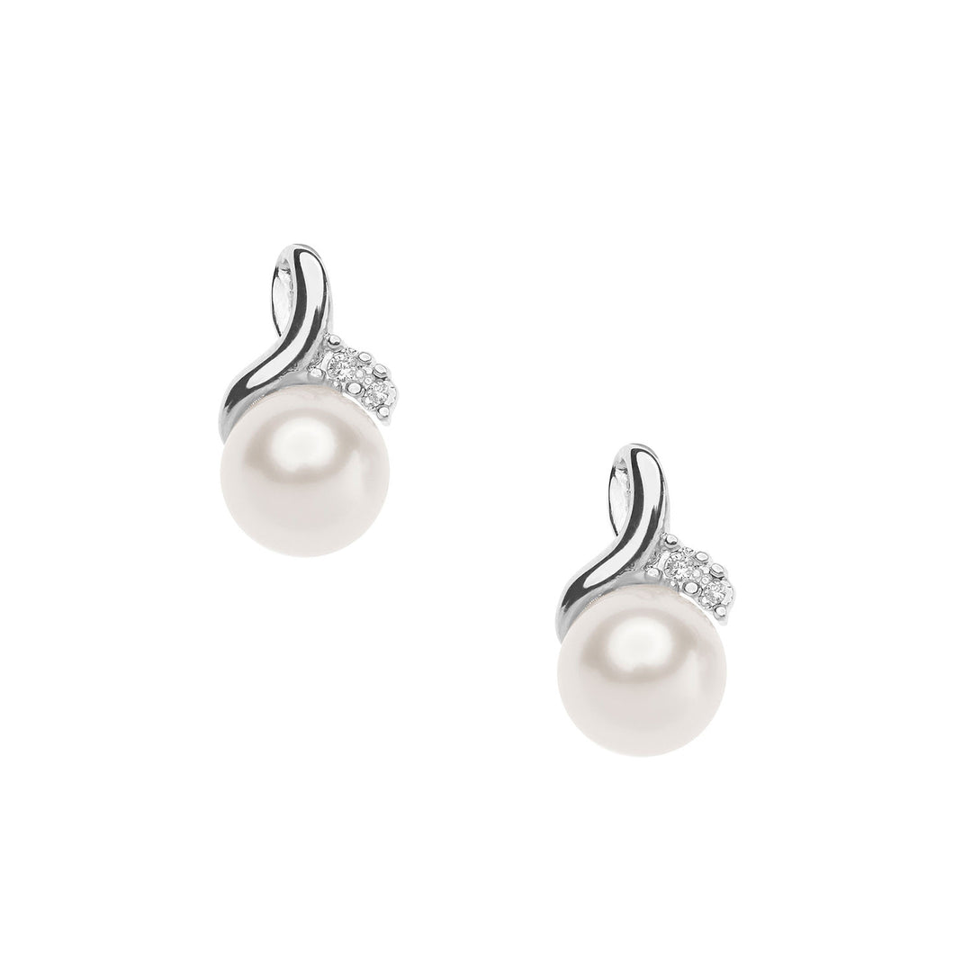 Comete Gold Earrings with Pearls and Diamonds ORP742