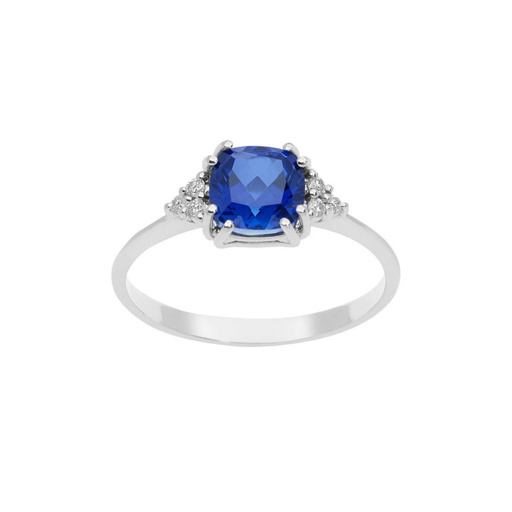 Comete-ring in goud, diamanten en antieke blauwe saffier ANB 2488