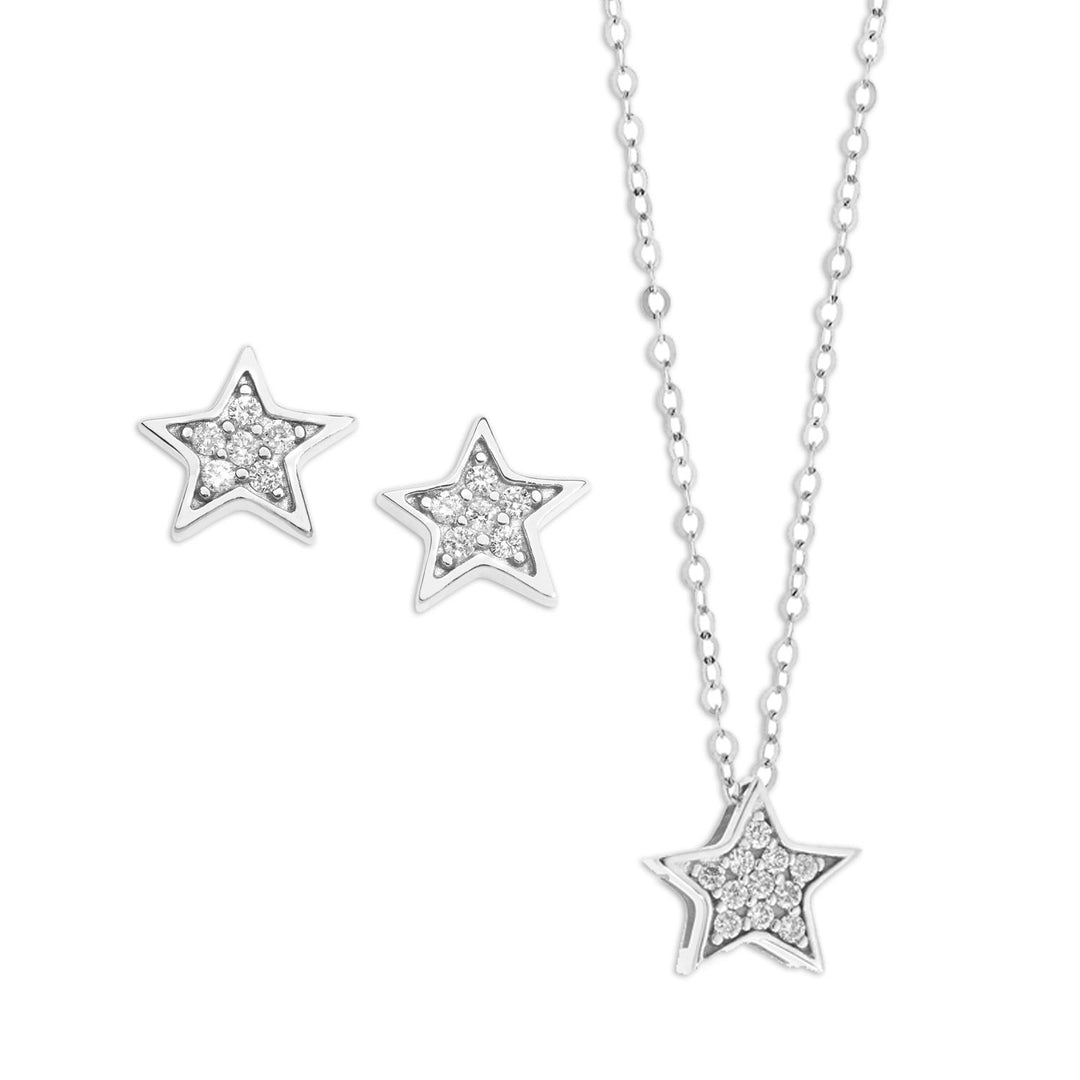 Comete oorbellen met ketting in wit goud en diamanten KIT1503920