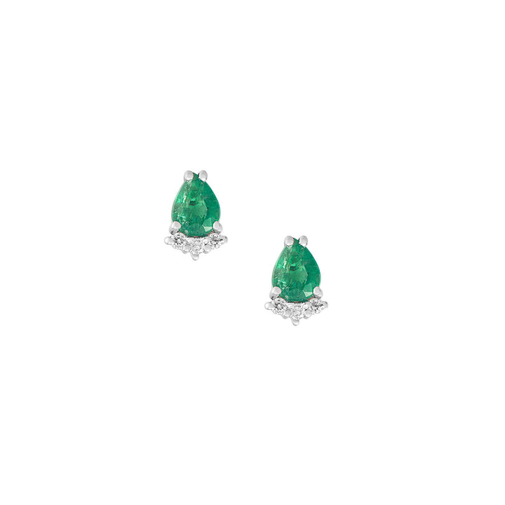 Comete Earrings in 750‰ Gold, Diamonds and Emeralds drop ORB1151
