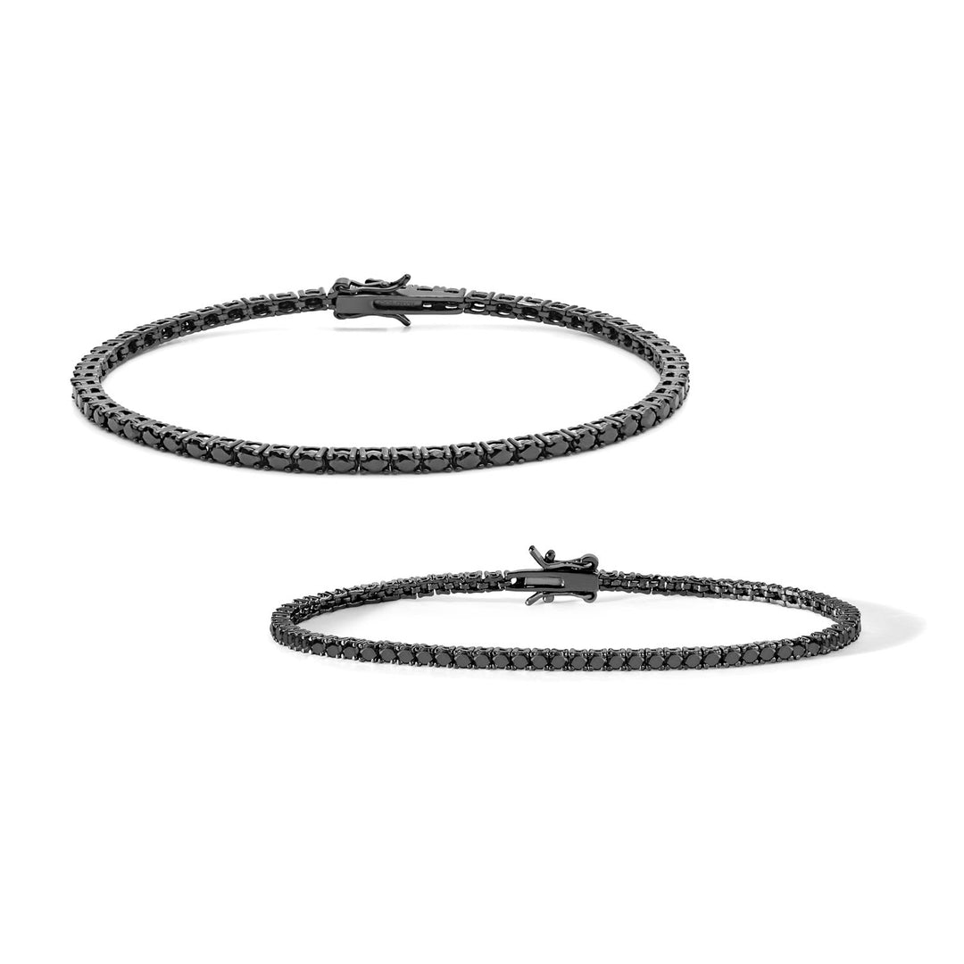 Comete 2 Tennis aus 925‰ brüniertem Silber und schwarzen Zirkonen UBR899M19992M19