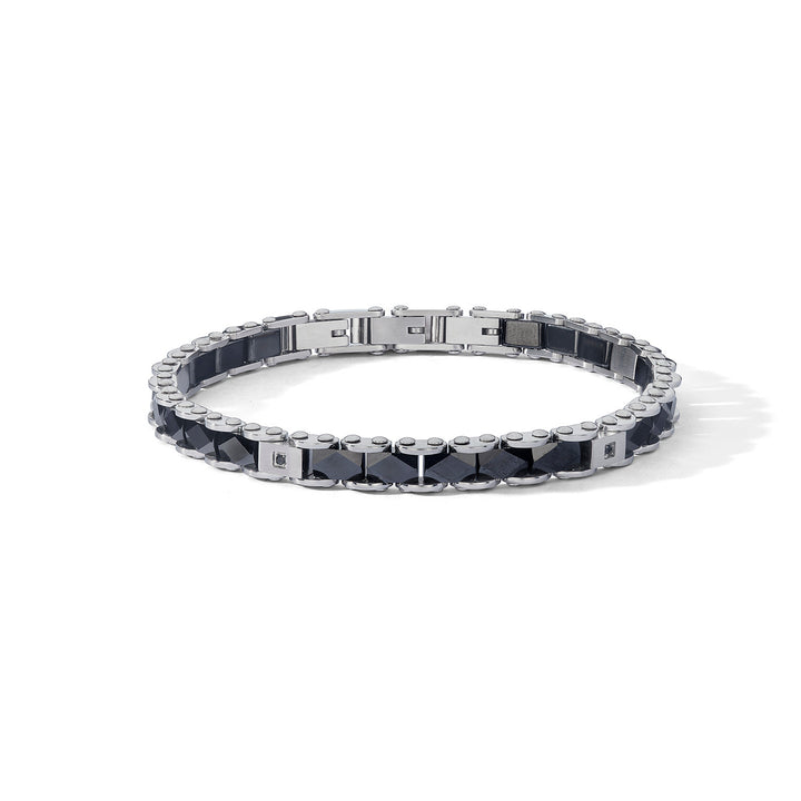 Comete Steel bracelet with ceramic and black zircons UBR1250