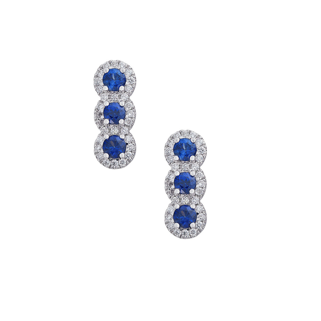 Comete Trilogy Earrings with Sapphires in Gold and White Diamonds ORB1137