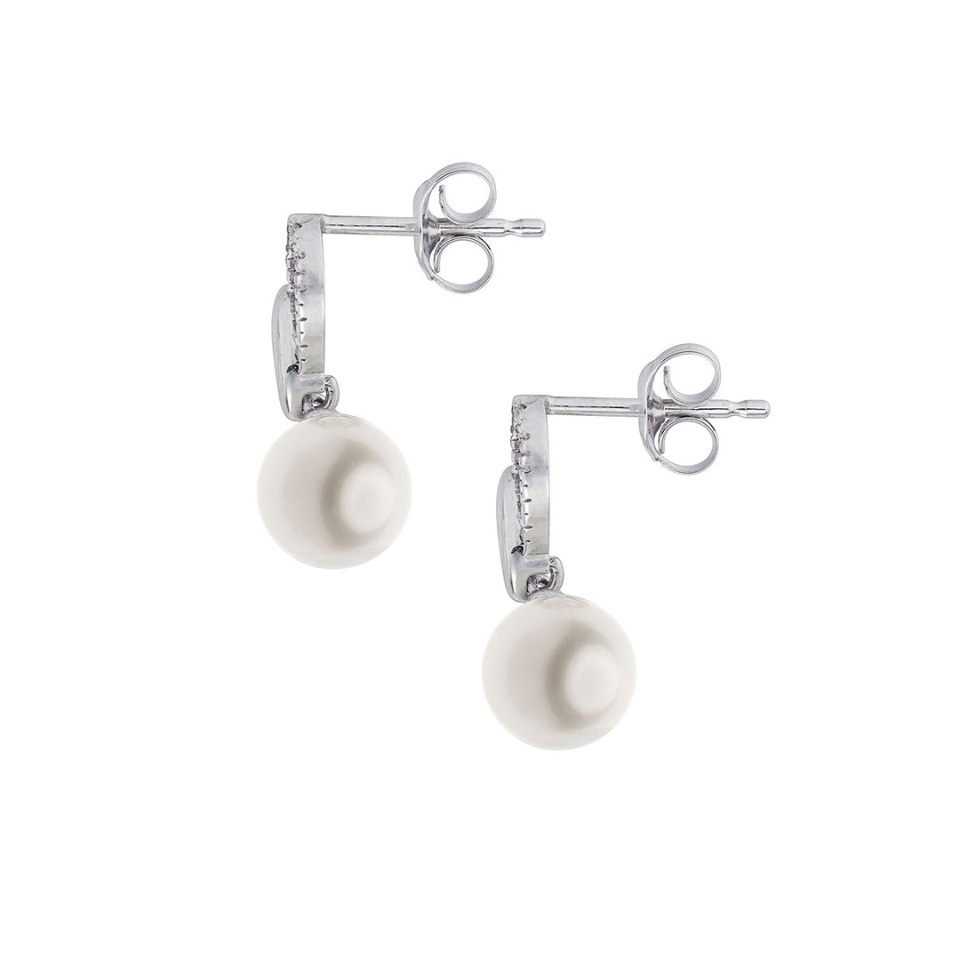 Comete Earrings with Pearl in 750‰ Gold and Diamonds ORP772