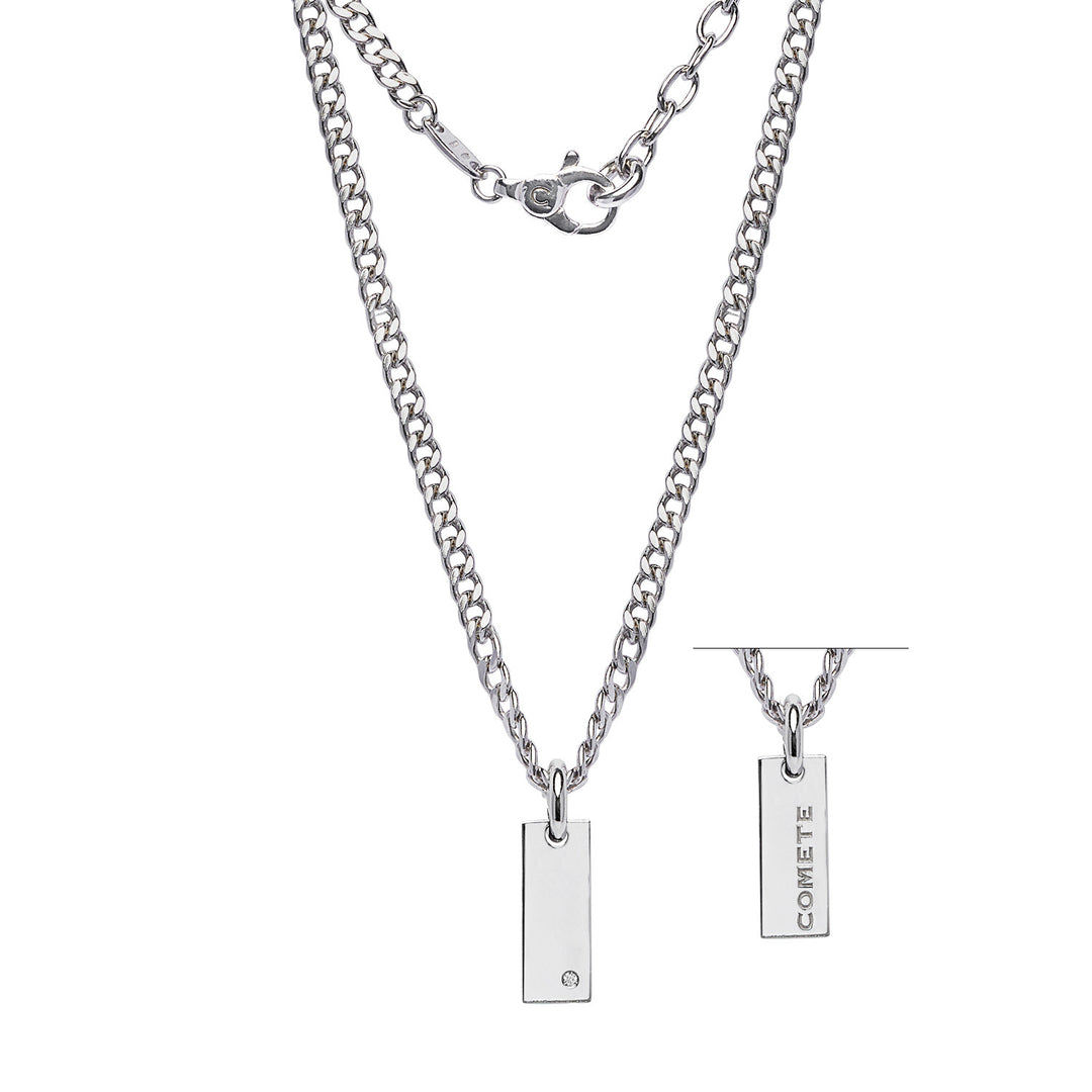 Comete Necklace Silver and White Diamond UGL748