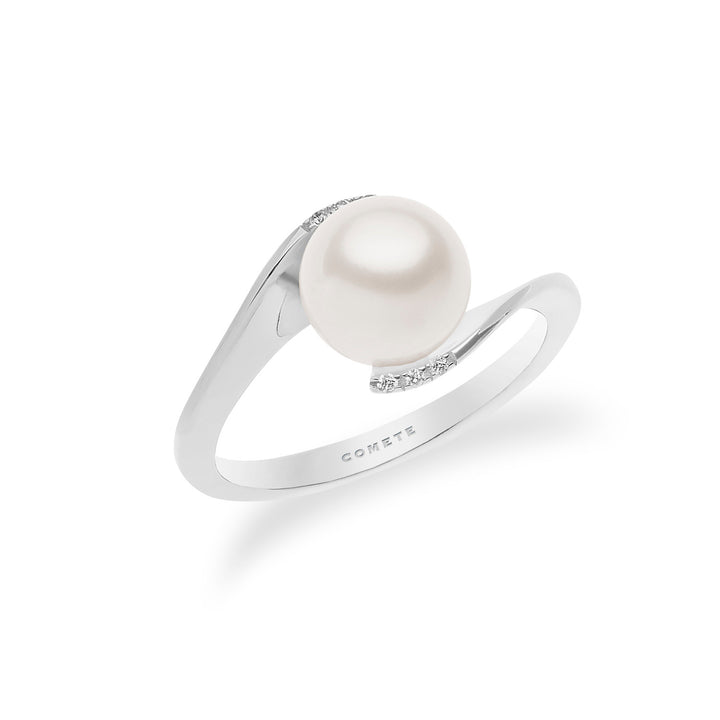 Comete parelring in goud en diamanten ANP380