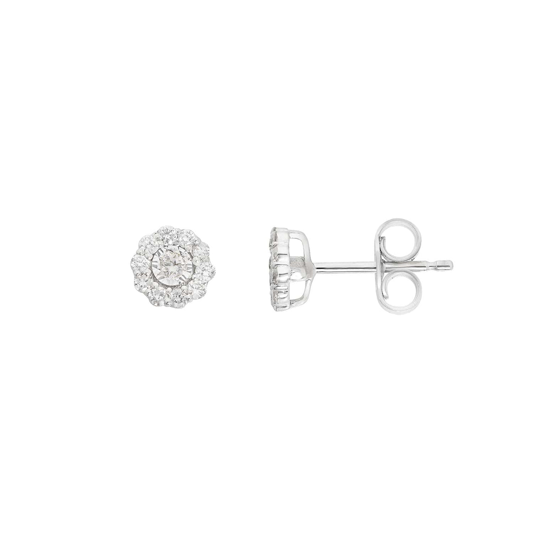 Comete Oorbellen in 375‰ witgoud met witte diamanten KORB1009