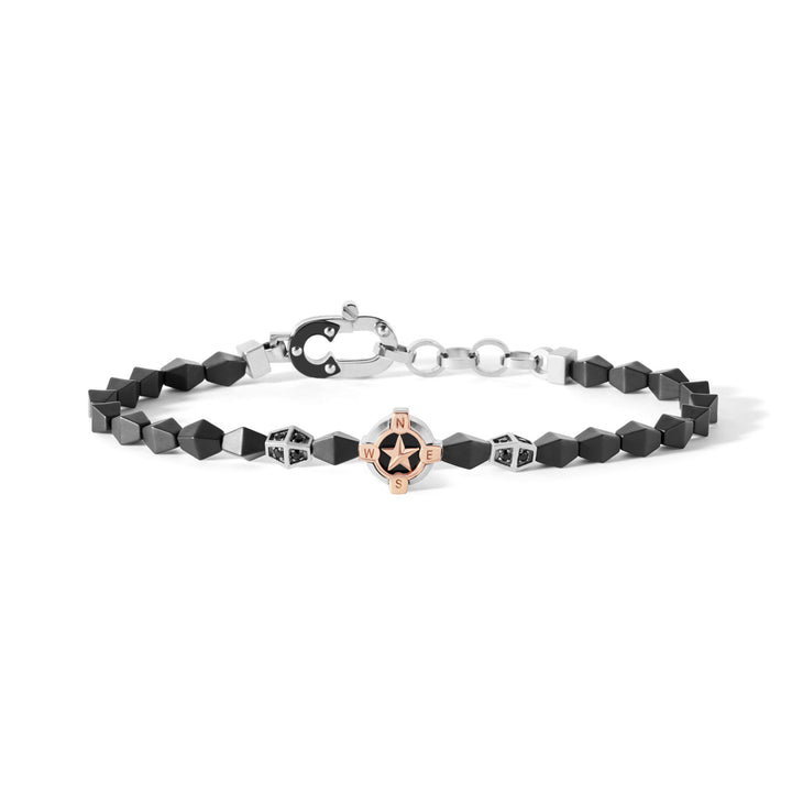 Comete-Armband aus Silber und schwarzer Keramik UBR919