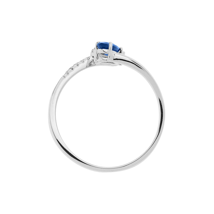 Comete gouden ring met diamanten en saffierdruppel ANB2631