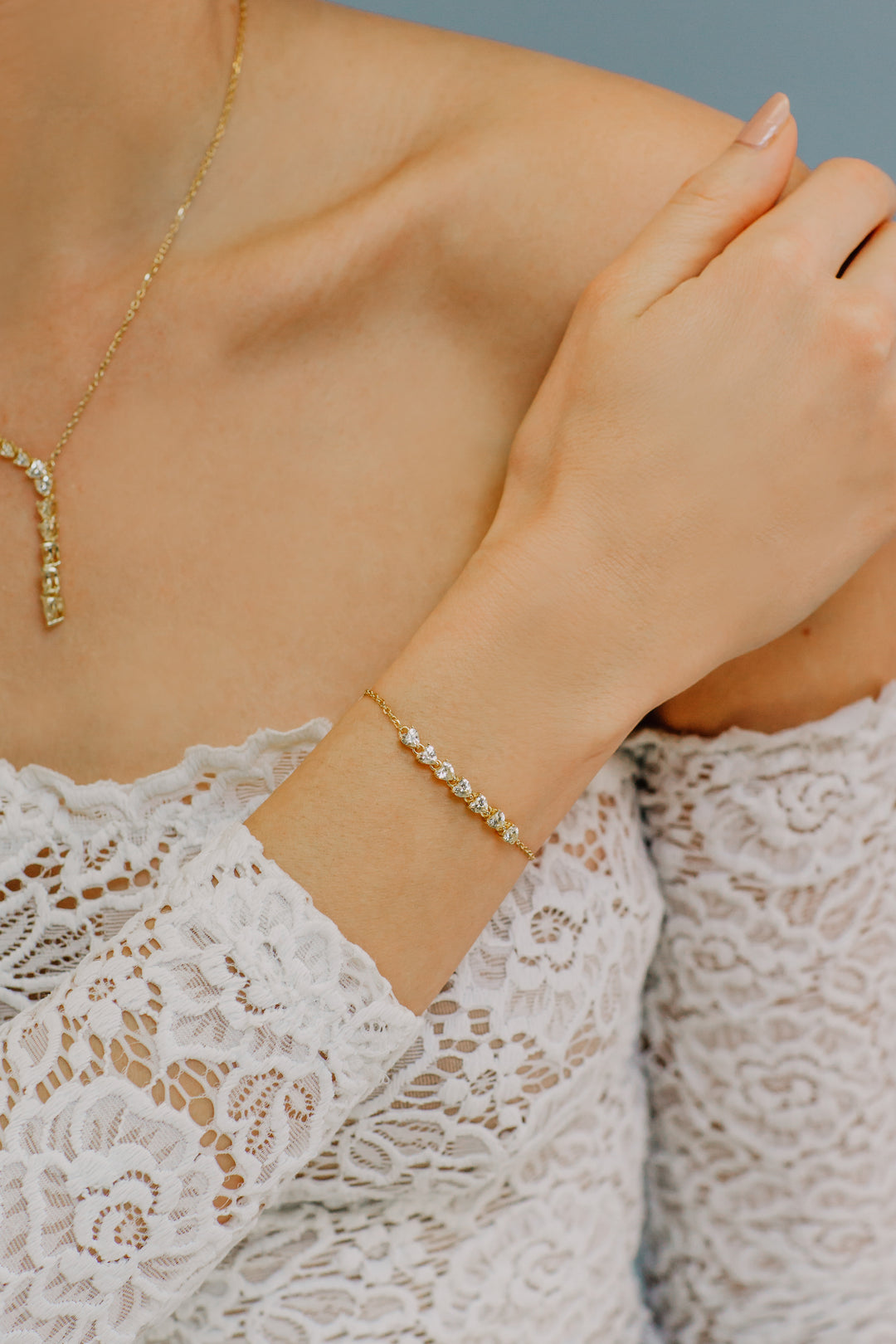 Comete Hearts Bracelet in Degradé Silver BRA235