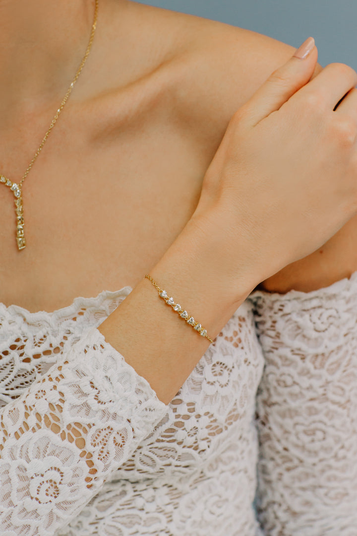 Comete Hearts Bracelet in Degradé Silver BRA235