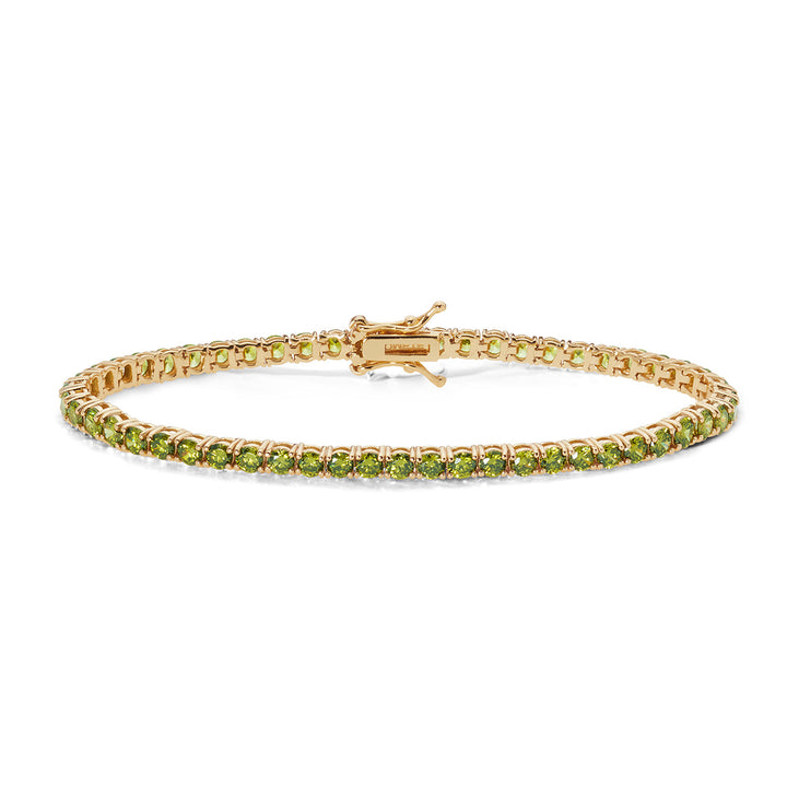 Comet Tennis in yellow silver and Peridot zircons BRA239M17