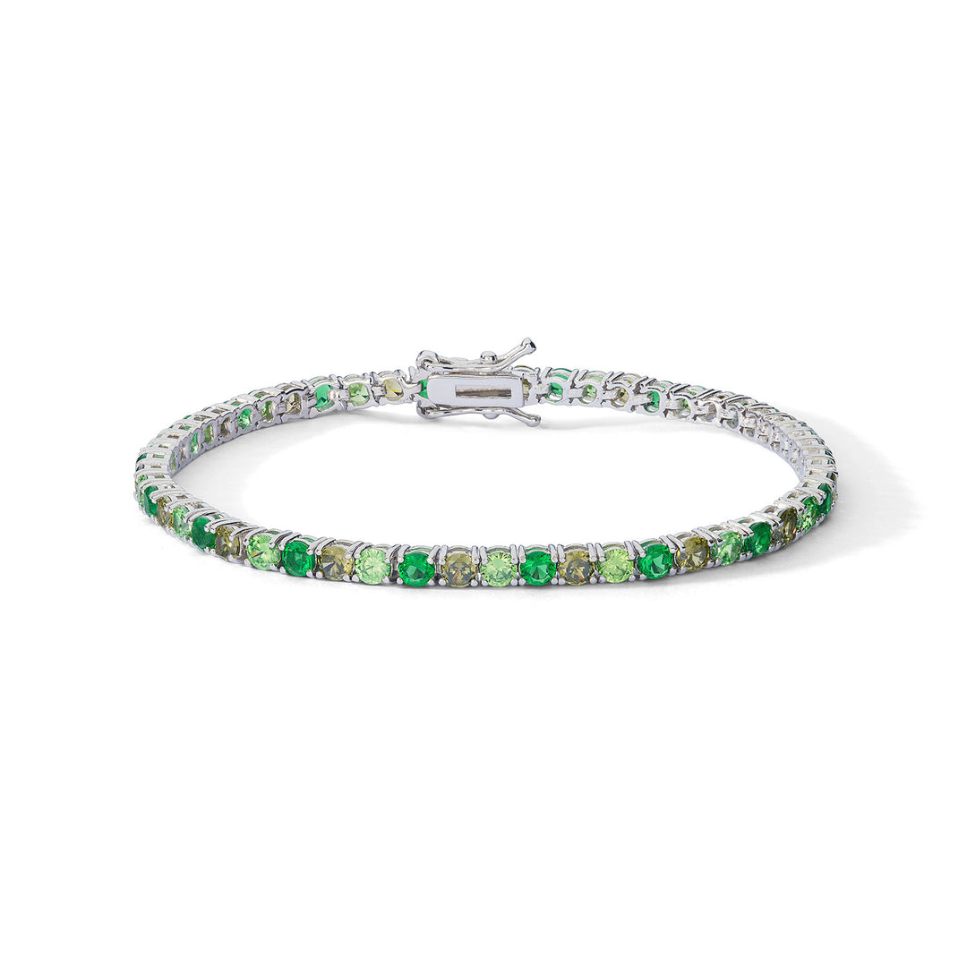 Comete Silver Bracelet with Emerald and Peridot Zircons BRA266M18