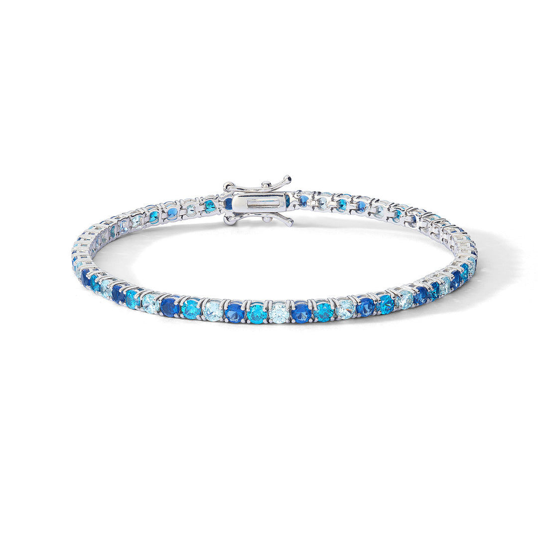 Comete Silver Bracelet with Zircons Sapphire, Topaz and Aquamarine BRA267M17