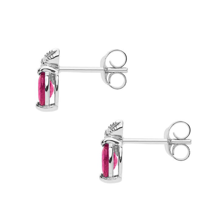 Comete Earrings with Rubies and Diamonds in white gold ORB1087