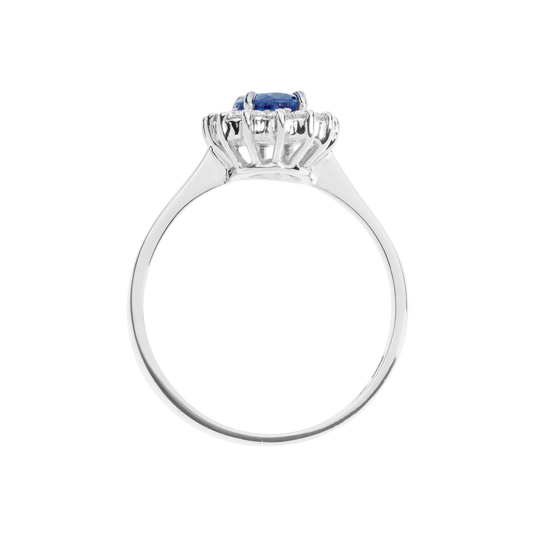 Comete-Goldring mit Diamanten und ovalem blauem Saphir ANB2569