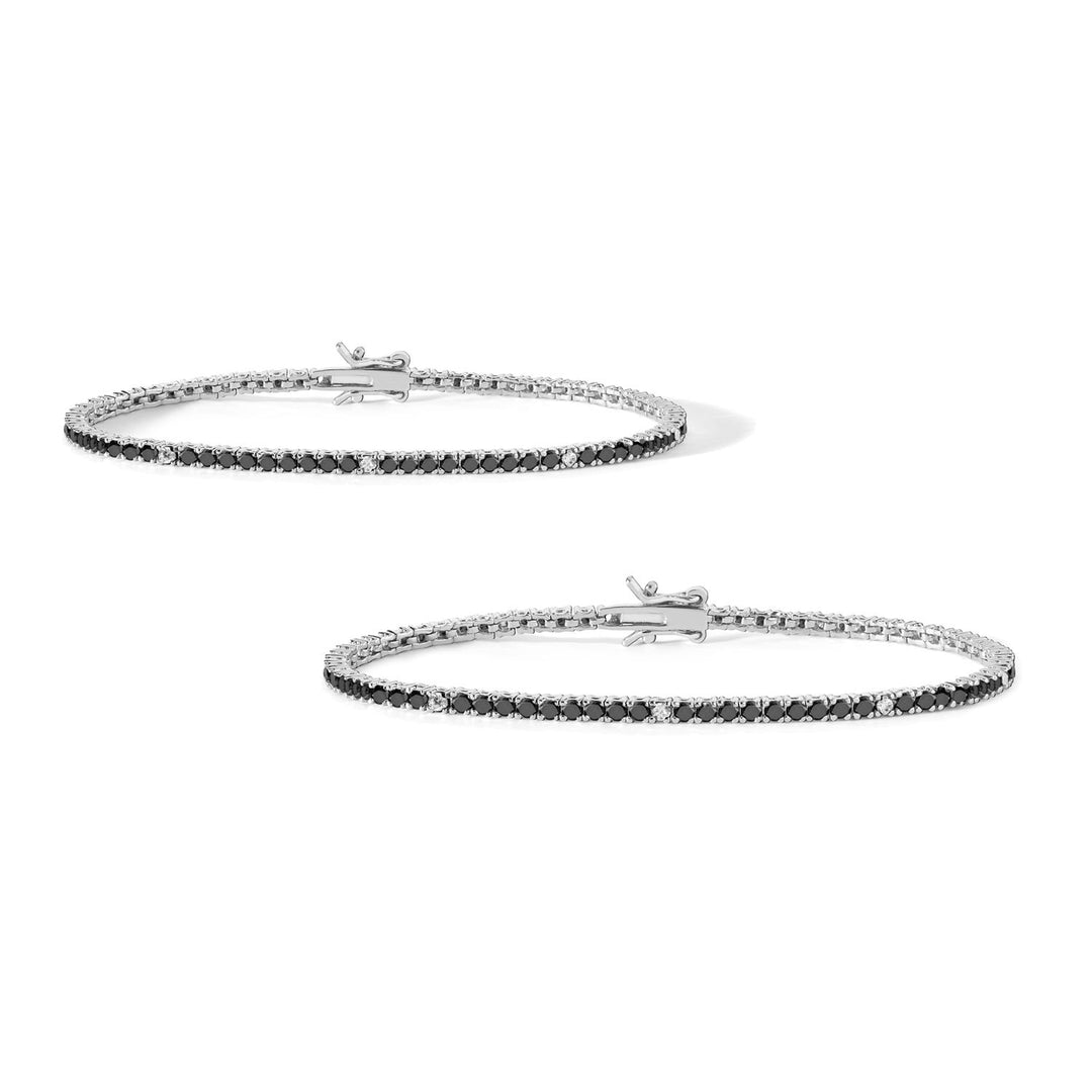 Comete Tennis Men and Women in 925‰ Silver and black and white zircons KIT176M16900M19