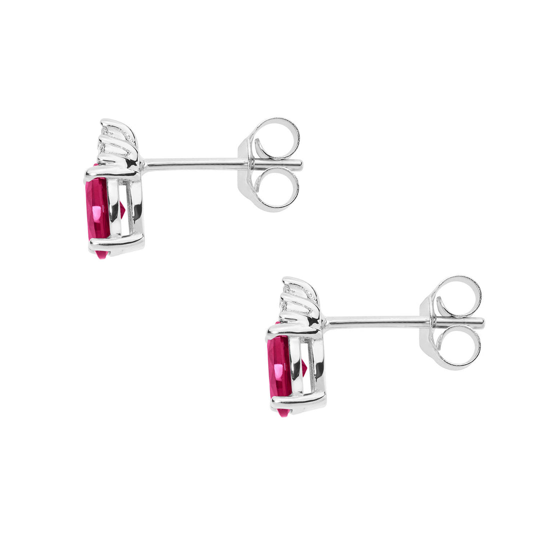 Comete Earrings in Gold, Diamonds and Oval Ruby ORB1070