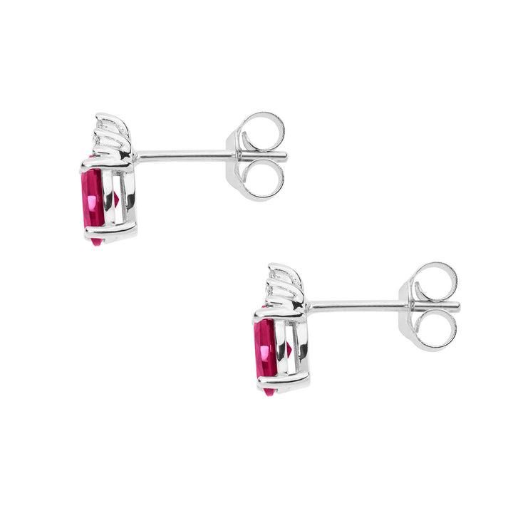Comete Earrings in Gold, Diamonds and Oval Ruby ORB1070