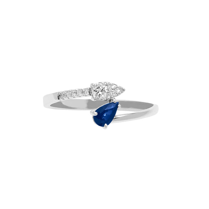 Comete gouden ring met diamanten en saffierdruppel ANB2631