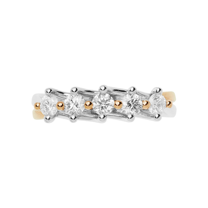 Comete Ring in pink and white gold with Diamonds ANB2659