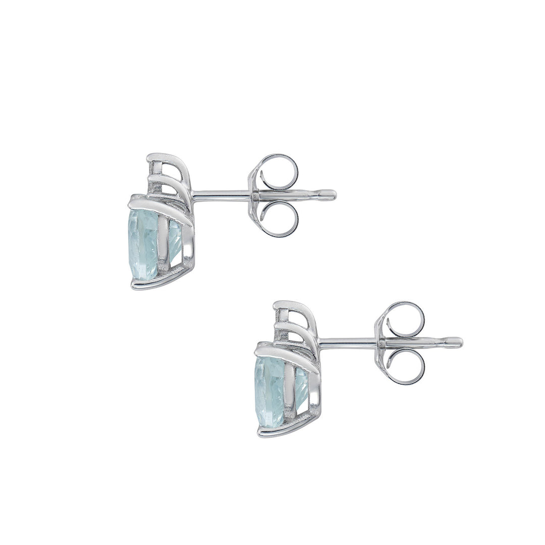 Comete-Ohrringe aus 750‰-Gold, Diamanten und Aquamarin-Herz ORQ265