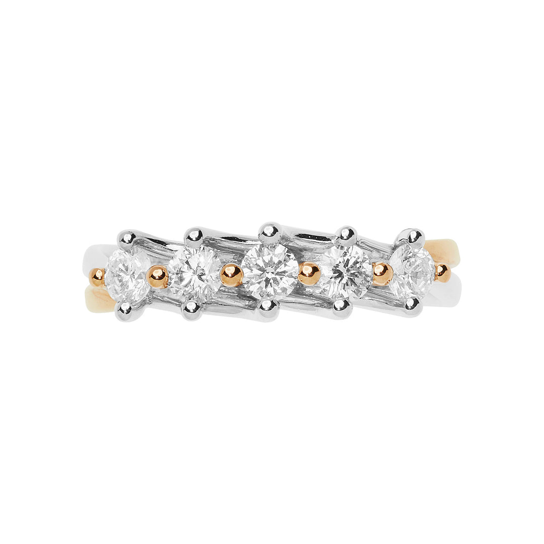 Comete Ring in pink and white gold with diamonds ANB2660