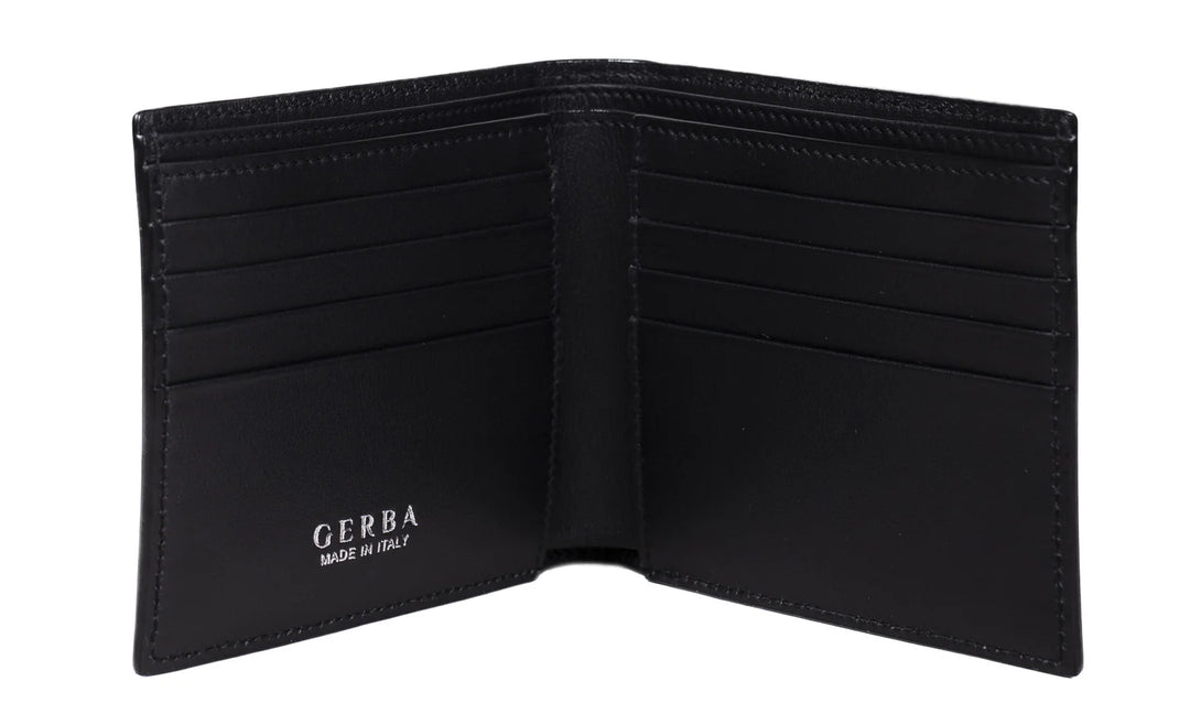 Gerba Wallet in full grain calfskin and Gerba logo in 925 silver measures 11x9 cm GB001 BLACK V