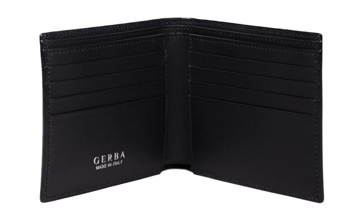 Gerba Wallet in full grain calfskin and Gerba logo in 925 silver measures 11x9 cm GB001 BLACK V