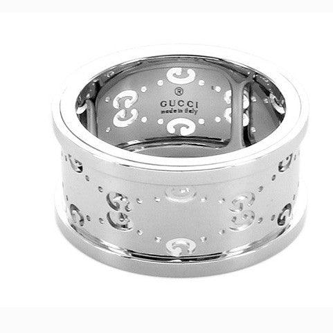 Gucci Icon Twirl GG ring 18kt witgoud maat 13 201985 J8500 9000