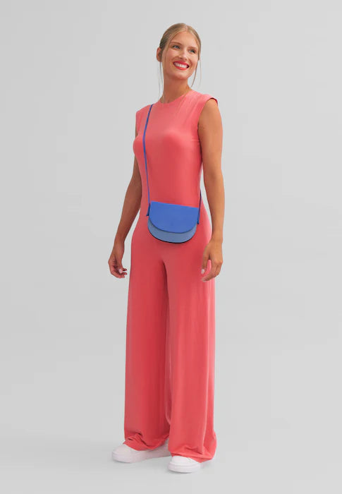 DUDU kleine leren schoudertas voor dames, slanke, compacte handtas met knoopsluiting, verstelbare schouderriem