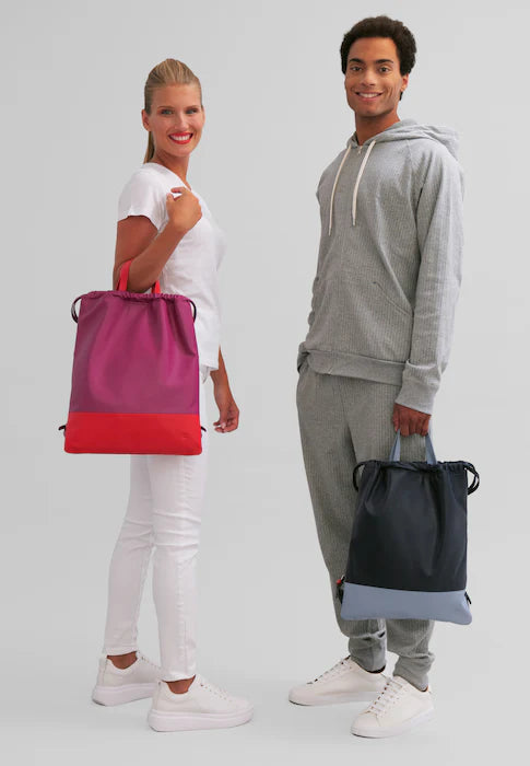 DUDU Leren Duffle-rugzak voor dames, mode-sporttas met trekkoord en dunne leren schouderbanden