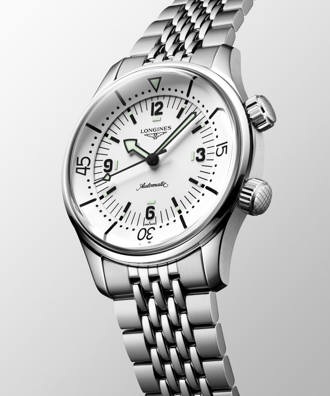 Longines Legend Diver watch 38mm white automatic steel L3.764.4.99.6