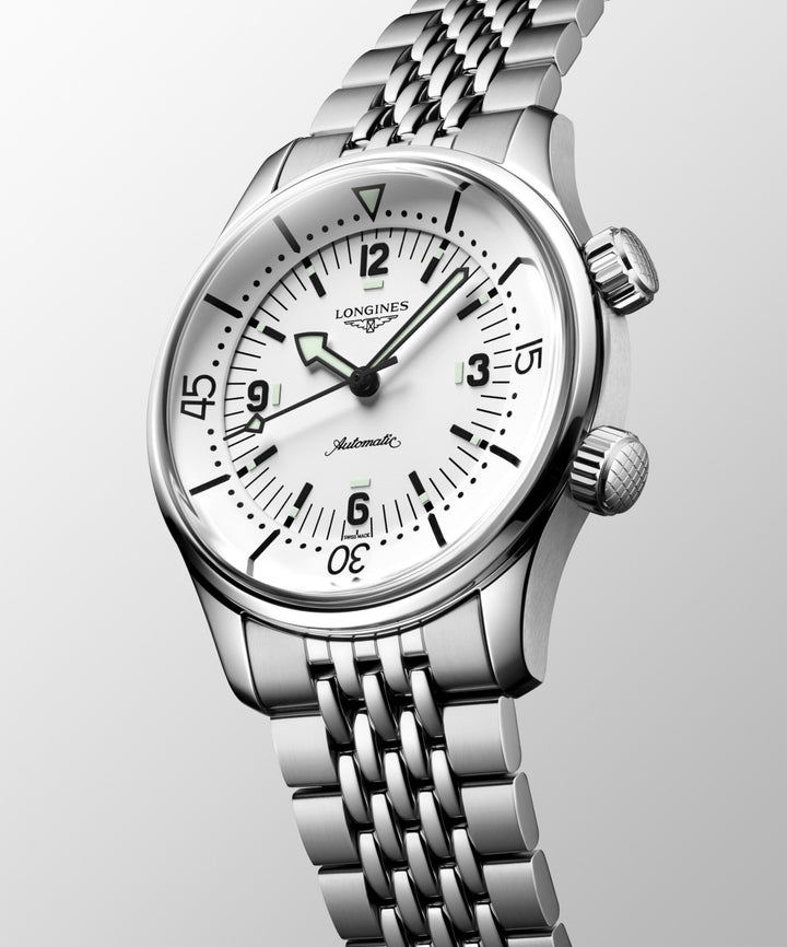 Longines Legend Diver watch 38mm white automatic steel L3.764.4.99.6