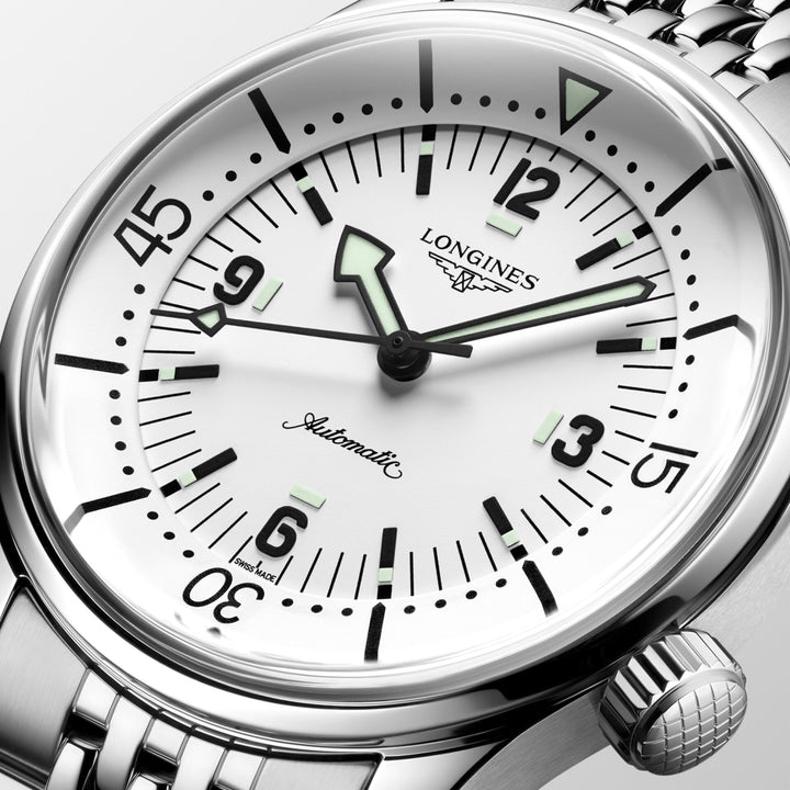 Longines Legend Diver watch 38mm white automatic steel L3.764.4.99.6