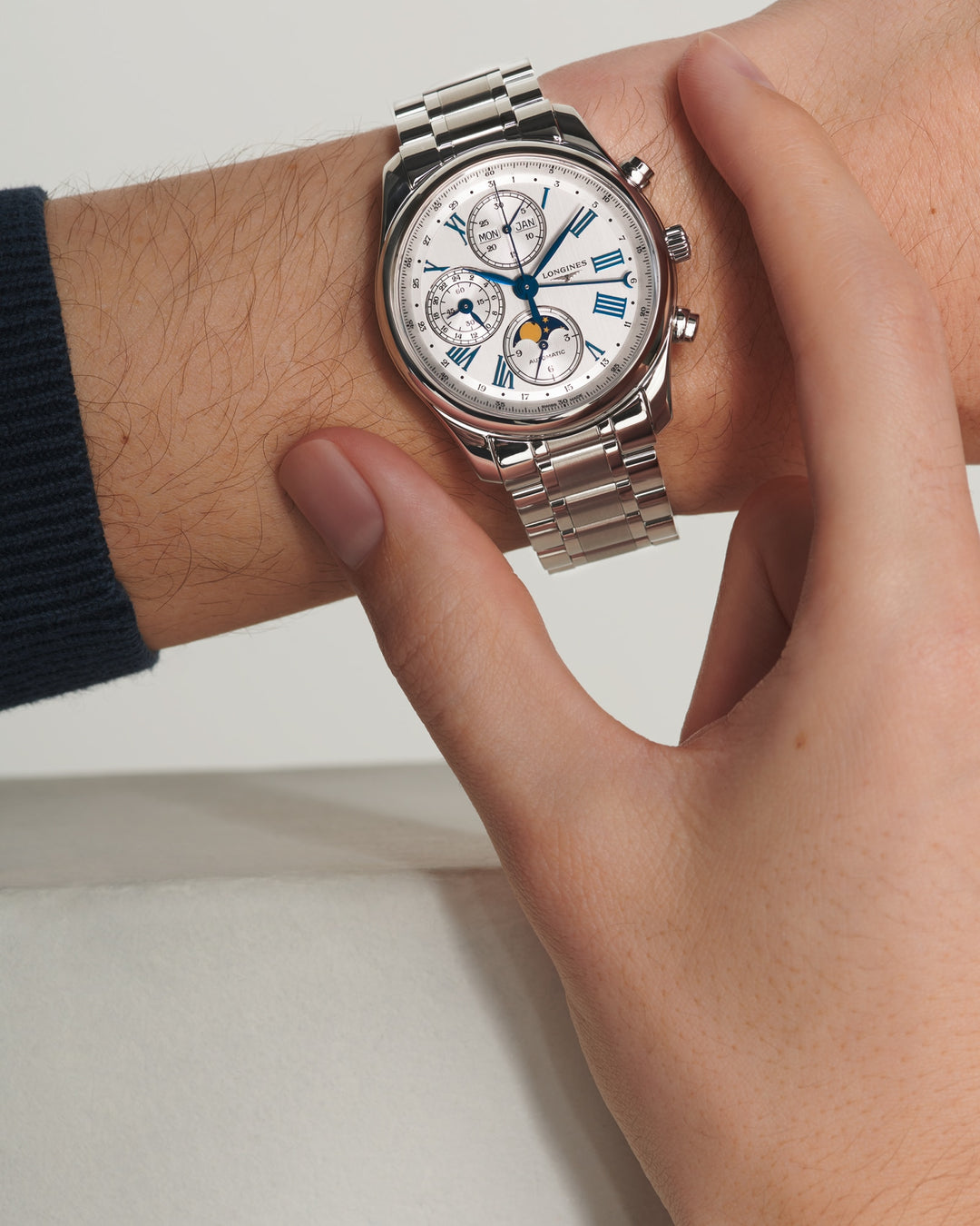 LONGINES – DE LONGINES MASTER COLLECTIE CHRONO MOONPHASE – L2.673.4.71.6