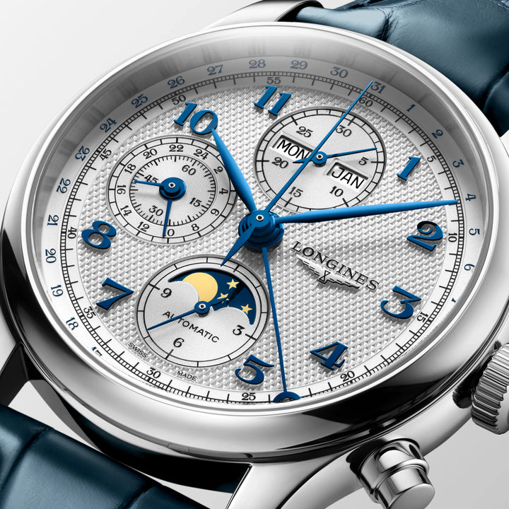 Longines watch Master Collection Chrono Moonphase 41mm silver automatic steel L2.962.4.73.2