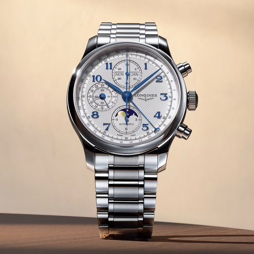 Longines watch Master Collection Chrono Moonphase 41mm silver automatic steel L2.962.4.73.6