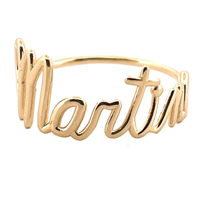 Ring with flush name in 18kt gold