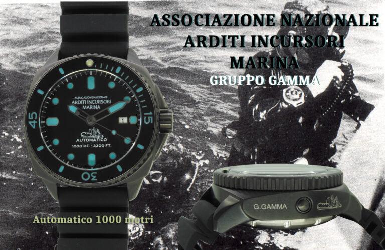 MEC orologio Gruppo Gamma 1000mt A.N.A.I.M. 46mm nero automatico acciaio finitura PVD nero GAMMA PVD 1000/PB - Capodagli 1937