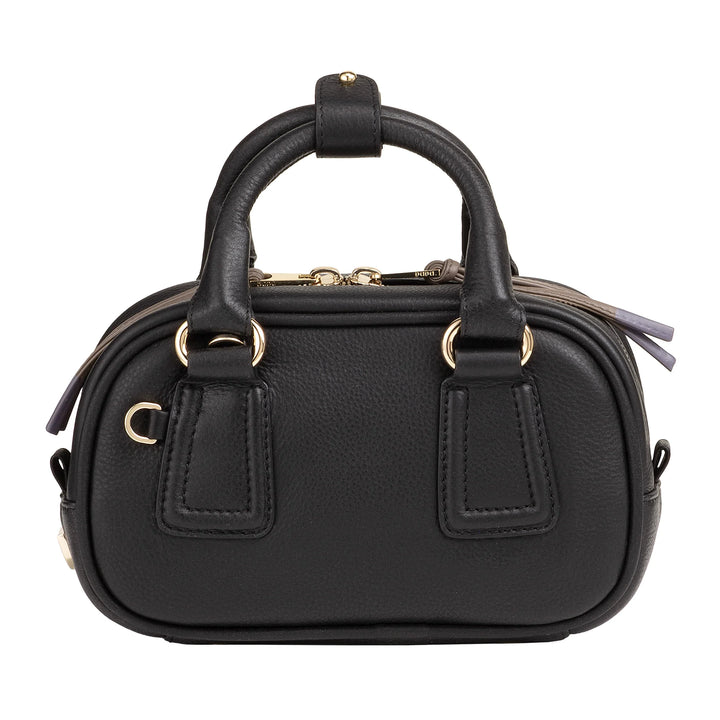 DUDU damesminitas van veelkleurig leer - kleine elegante handtas met verstelbare schouderband en handgrepen - kleine compacte handtas