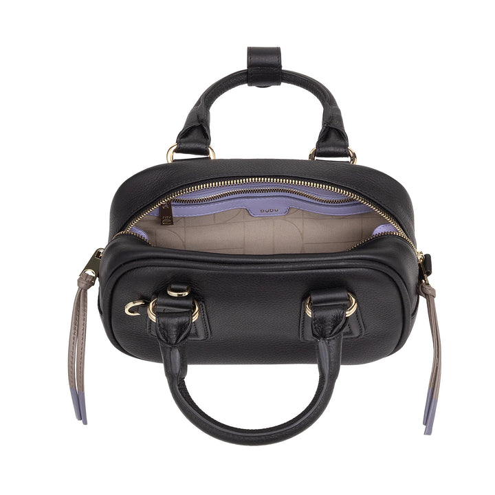 DUDU damesminitas van veelkleurig leer - kleine elegante handtas met verstelbare schouderband en handgrepen - kleine compacte handtas