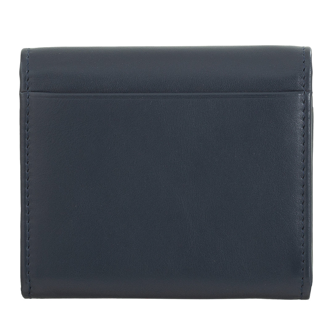 DUDU Mini slanke damesportemonnee van echt leer met portemonnee met ritssluiting, knoopsluiting, compacte gekleurde portemonnee