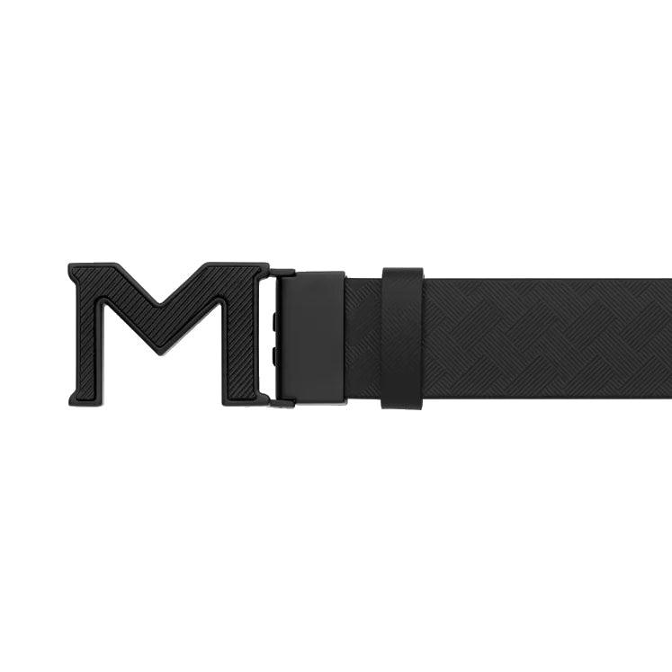 Montblanc reversible belt with M Extrem 3.0 buckle black/smooth black 198646 - Capodagli 1937