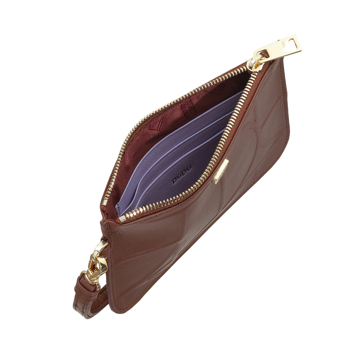 DUDU dames schoudertasje van bedrukt leer, handtas - elegant, compact en praktisch voor kaarten, munten en kleine voorwerpen