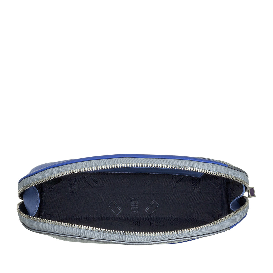 DUDU Makeup Holder Clutch in Leather Travel Bag with Multicolor Zipper