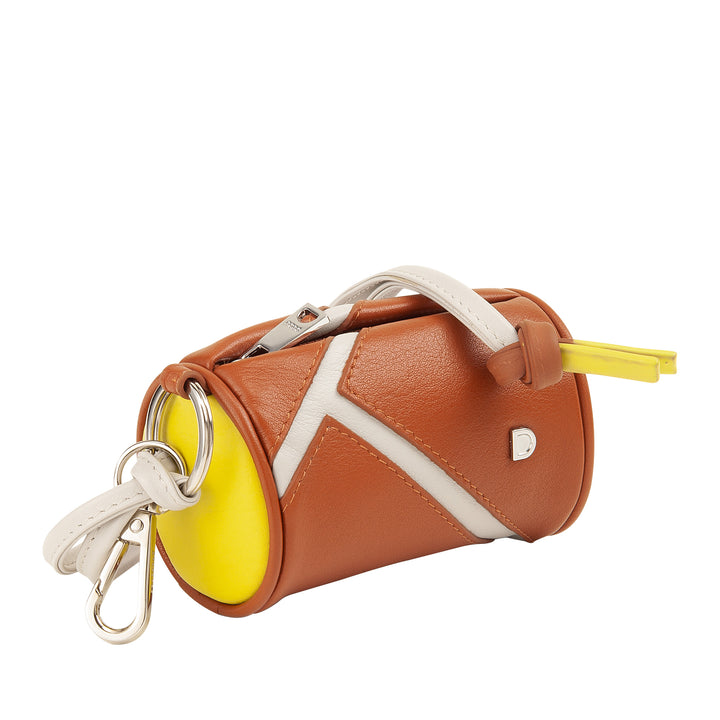 DUDU AirPods nek-oortelefoonhoesje van leer met ritssluiting - Mini unisex tas met riem, sporttennisontwerp, voor sleutels en munten