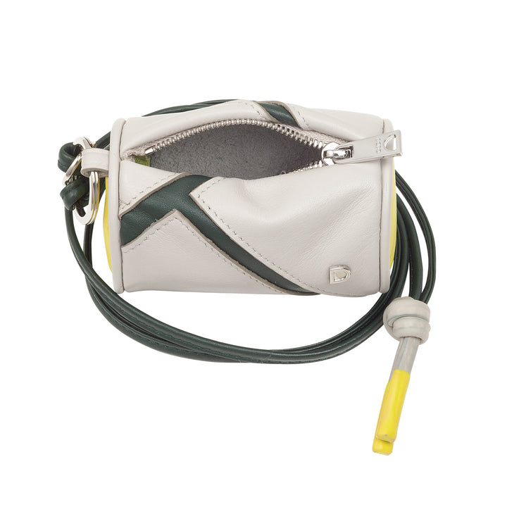 DUDU AirPods nek-oortelefoonhoesje van leer met ritssluiting - Mini unisex tas met riem, sporttennisontwerp, voor sleutels en munten