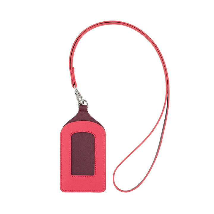 DUDU lederen nekbadgehouder, met afneembaar koord, creditcardformaat pashouder, badgehouder voor beurzen, conferenties, kantoor